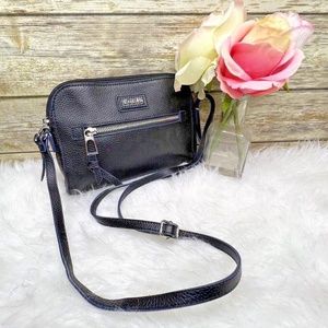 LODIS Charlotte Black Pebbled Leather Purse Shoulder Bag CrossBody